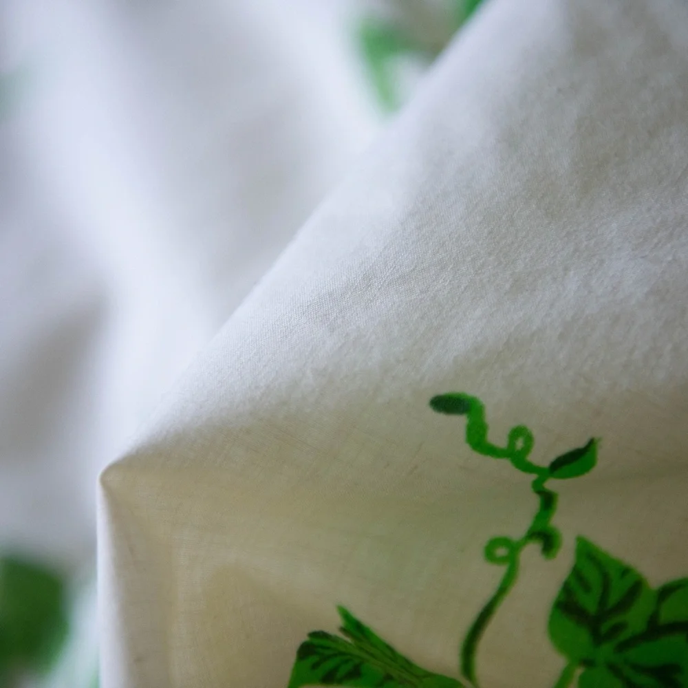 Vintage Percale Leaf Vine Twin Fitted Sheet